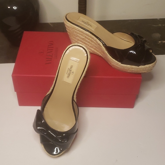 Valentino Shoes - Valentino Open Toe Wedge Espadrilles Size 8/8.5